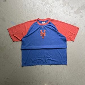 Vintage New York Mets Nike Y2K Men's XXL Raglan Tee Sports Baseball